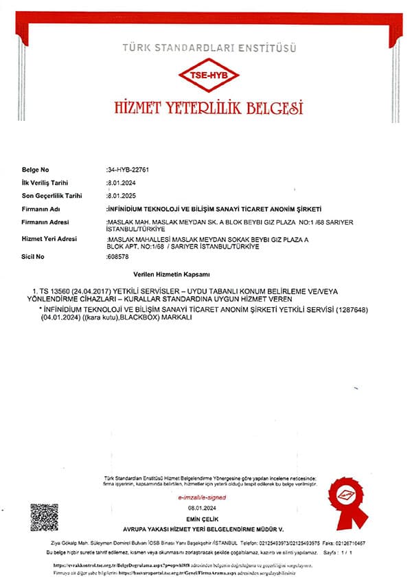 Hizmet Yeterlilik Belgesi